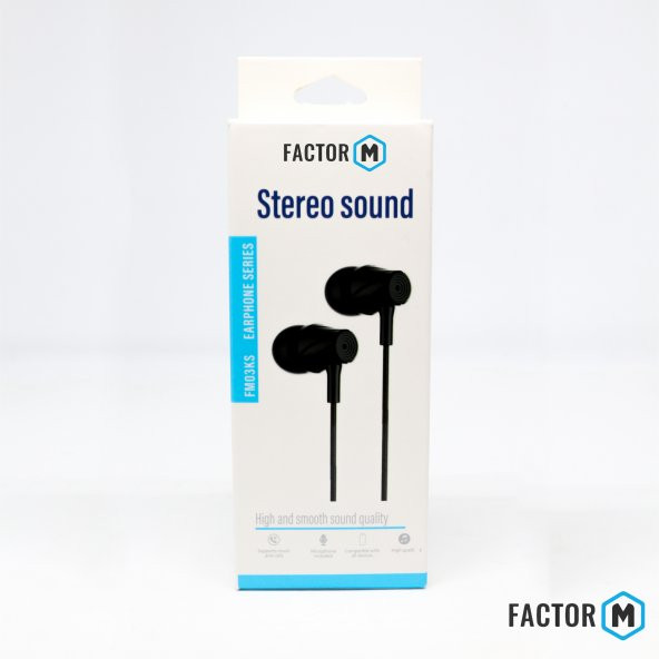 Factor M FM­03 Kulakiçi Mikrofonlu Kablolu Kulaklık Siyah (FM­FM03KS) - 4