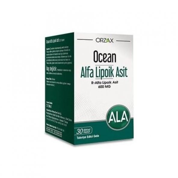 Orzax Ocean Alfa Lipoik Asit 600 mg 30 Tablet 8697595872451