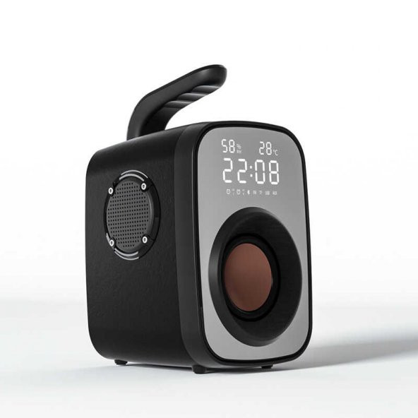 Soaiy Bluetooth Kablosuz Hoparlör Speaker FM Radyo Hafıza Kartı Saat Alarm Destekli SH25 Upg