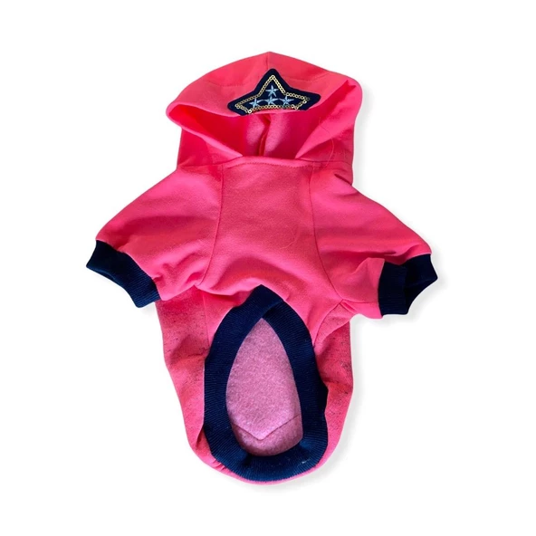 Pink Stars Kapşonlu Sweatshirt  Kedi Kıyafeti - 5