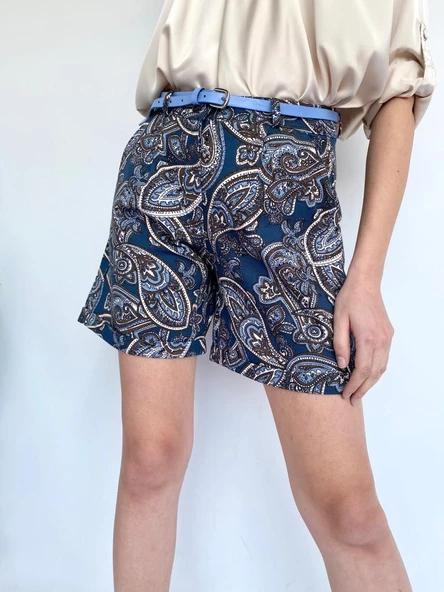 Kadın Etnik Desenli Şort - 2