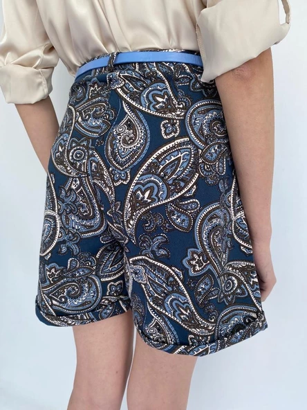 Kadın Etnik Desenli Şort - 4