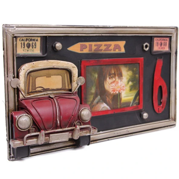 Dekoratif Metal Çerçeve Araba Dekorlu - Resim 2