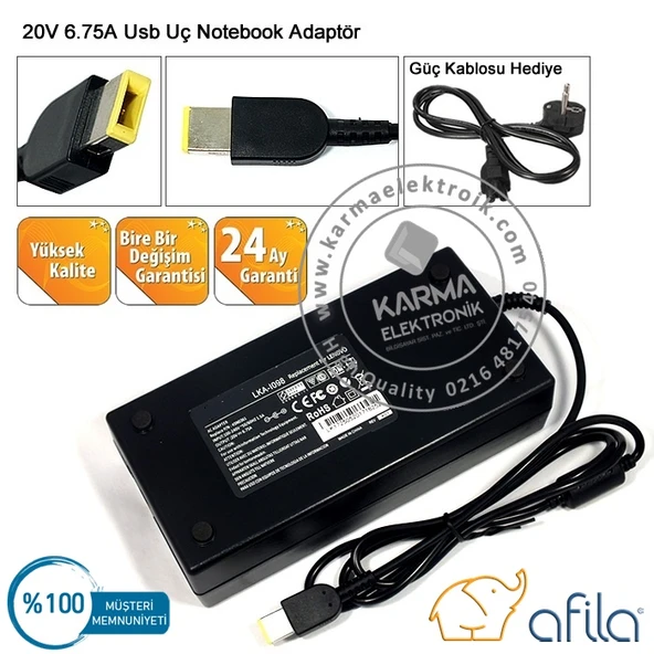 Lenovo PA-1121-72, PA-1131-72 Adaptör Cihazı, Şarj Aleti (135W) 20V 6.75A - 2