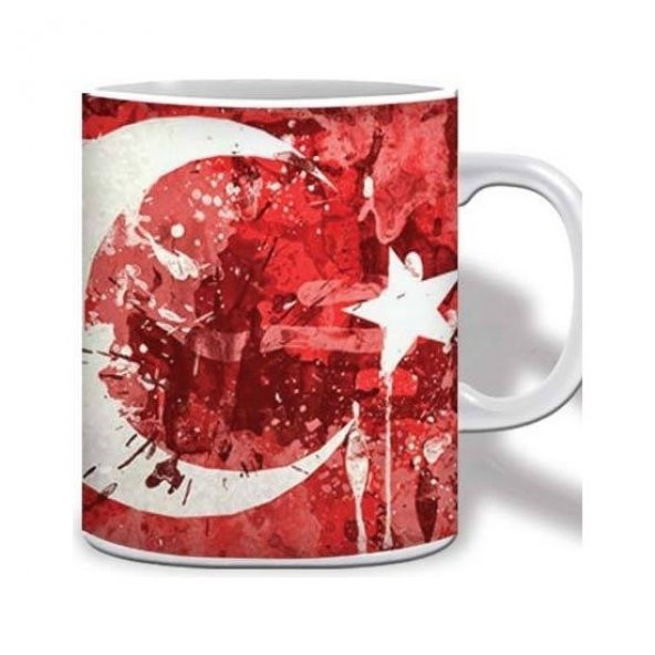 Panorama Promosyon Türk Bayrağı Yağlı Boya Tasarım Baskılı Kupa