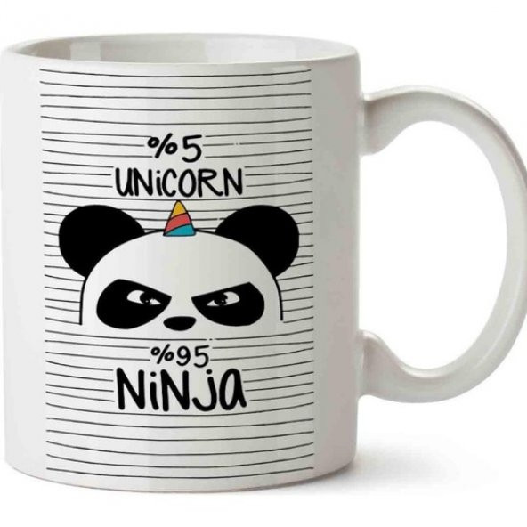 Panorama Promosyon Panda Ninja Unicorn Tasarım Baskılı Kupa