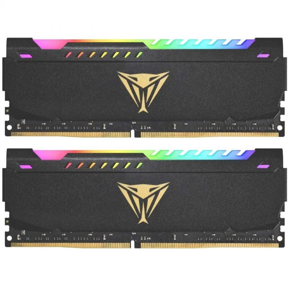 PATRIOT 16GB (2X 8GB) 3200MHz DDR4 DUAL KIT RGB PC RAM VIPER STEEL PVSR416G320C8K - 5