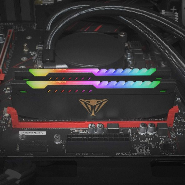 PATRIOT 16GB (2X 8GB) 3200MHz DDR4 DUAL KIT RGB PC RAM VIPER STEEL PVSR416G320C8K - 7