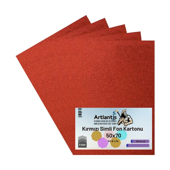 Simli Fon Kartonu 50x70 5 Adet Artlantis Simli Fon Kartonu 50*70 5 Adet - 4