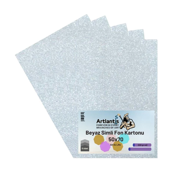 Simli Fon Kartonu 50x70 5 Adet Artlantis Simli Fon Kartonu 50*70 5 Adet - 2
