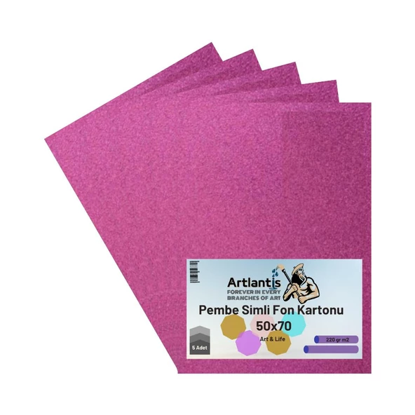 Simli Fon Kartonu 50x70 5 Adet Artlantis Simli Fon Kartonu 50*70 5 Adet - 7