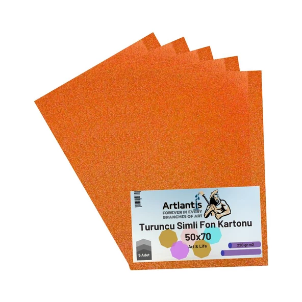 Simli Fon Kartonu 50x70 5 Adet Artlantis Simli Fon Kartonu 50*70 5 Adet - 9