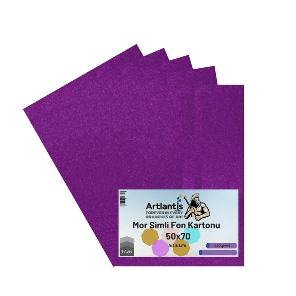 Simli Fon Kartonu 50x70 5 Adet Artlantis Simli Fon Kartonu 50*70 5 Adet - 6