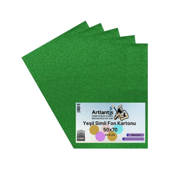Simli Fon Kartonu 50x70 5 Adet Artlantis Simli Fon Kartonu 50*70 5 Adet - 10