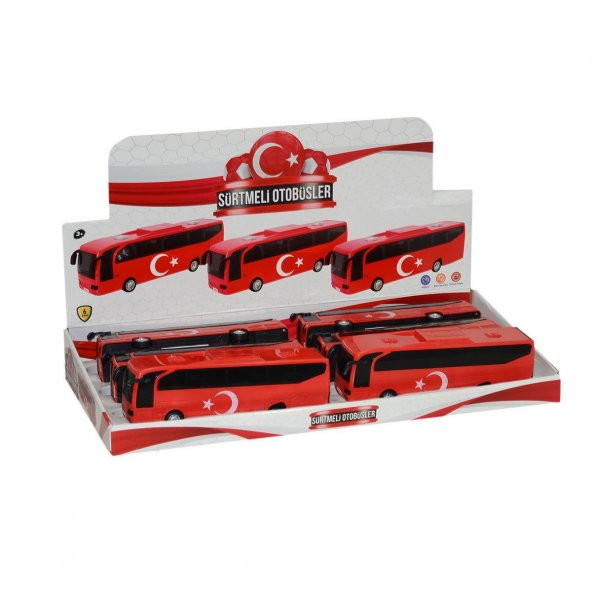 CNM35 Türk Bayraklı Sürtmeli Araba 22,5 cm-Canem Oyuncak - 2