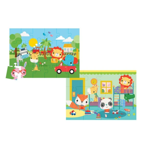 13406 KS Fisher-Price Baby Puzzle - Railway & Bedtime / 12+24 Parça Puzzle / +4 yaş - 6