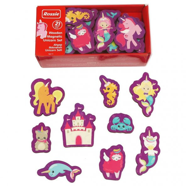 Rossie Mıknatıslı Ahşap Unicorn Figürler - 2