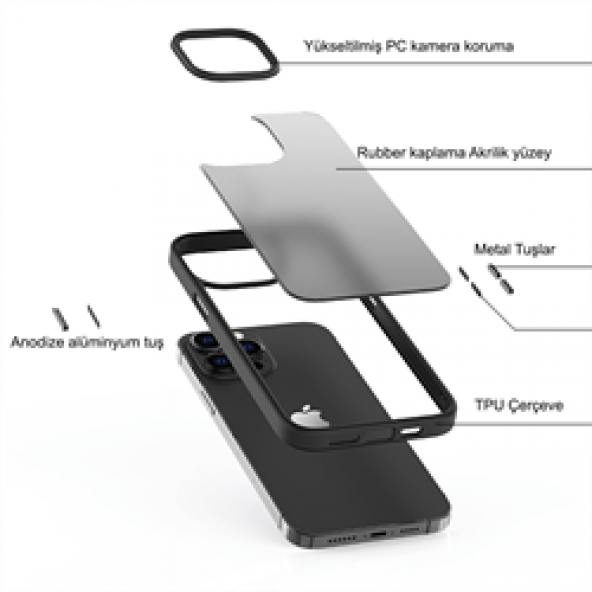 SPADA IPHONE 13 PANZER SİYAH KAPAK - 3