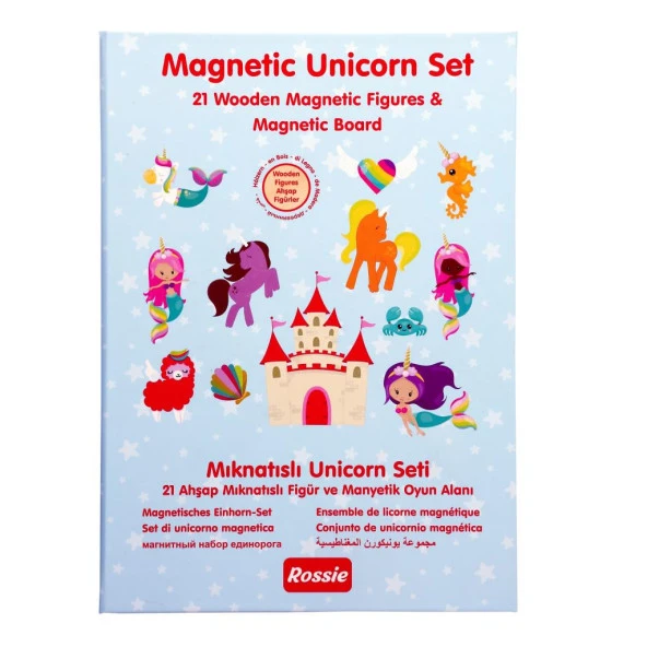 Rossie Ahşap Mıknatıslı Unicorn Seti ve Oyun Alanı