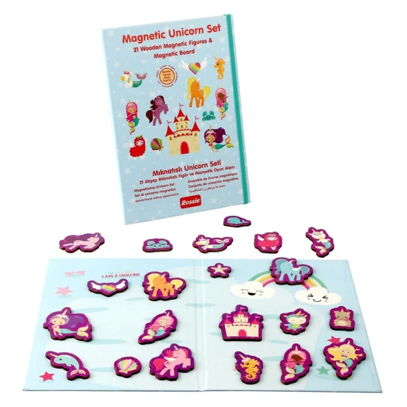 Rossie Ahşap Mıknatıslı Unicorn Seti ve Oyun Alanı - 2