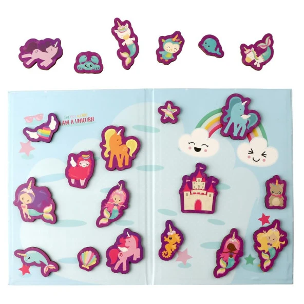 Rossie Ahşap Mıknatıslı Unicorn Seti ve Oyun Alanı - 3