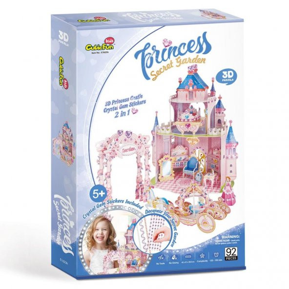 E1623H Cubic Fun Prenses Gizli Bahçe Şatosu 92 Parça  3 Boyutlu Puzzle