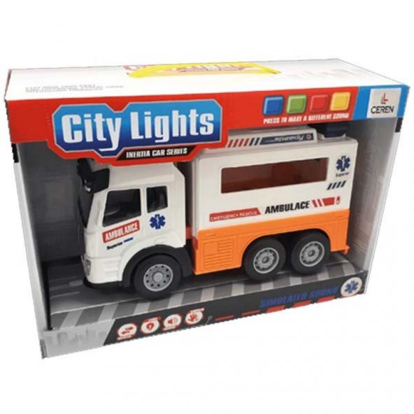 Ceren Toys Işıklı ve Sesli Ambulans Kamyon