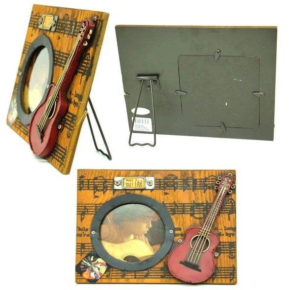 Dekoratif Metal Çerçeve Gitar Dekorlu - Resim 4