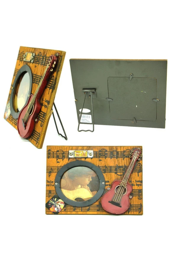 Dekoratif Metal Çerçeve Gitar Dekorlu - Resim 7
