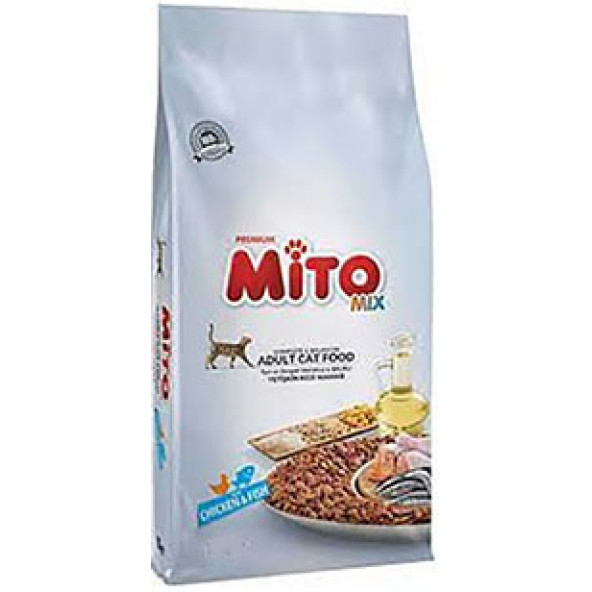 Mito Mix Adult Cat Tavuklu ve Balıklı Renkli Taneli Yetişkin Kedi Maması 15 Kg.