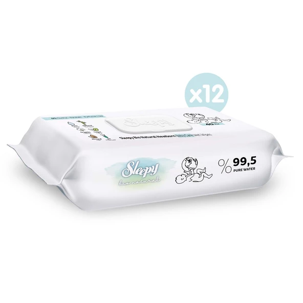 Sleepy Bio Natural Yenidoğan Islak Bebek Bakım Havlusu 12x40 (480 Yaprak) - 2