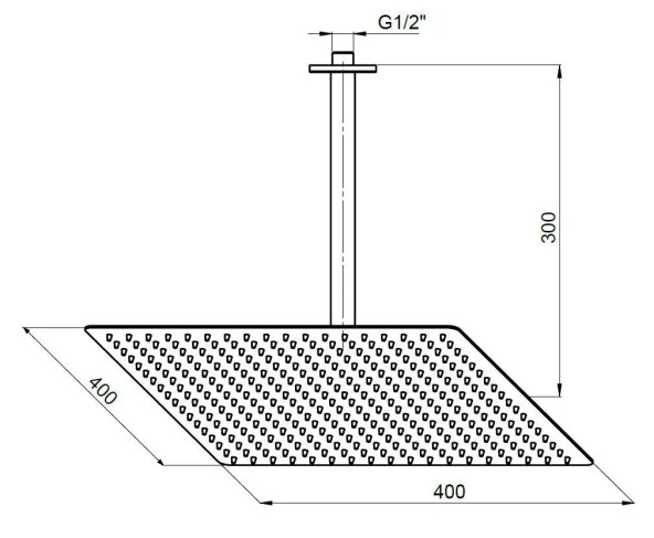 GPD Ankastre Duş Başlığı Kare Slim Metal 40x40 cm ADS23 - 2