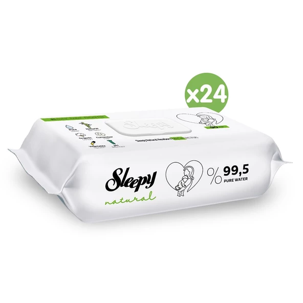 Sleepy Natural Yenidoğan Islak Bebek Bakım Havlusu 24x90 (2160 Yaprak) - 2