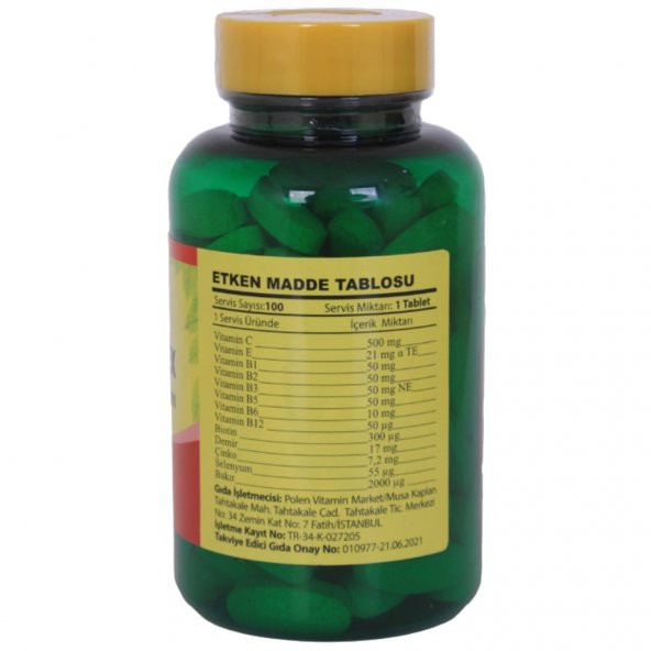 Vitapol Vitamin B Complex 100 Tablet Skt Ağustos 2024 - 2