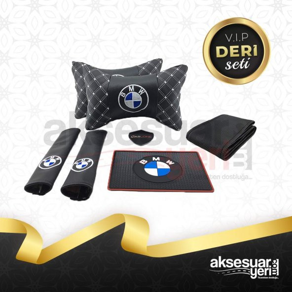 BMW Deri Oto Yastık ve Konfor Seti - Lüx Deri Set