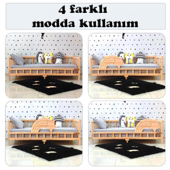 Markaawm Montessori Yatak Yıldız Korumalıklı Çocuk Yatağı Premium - 2