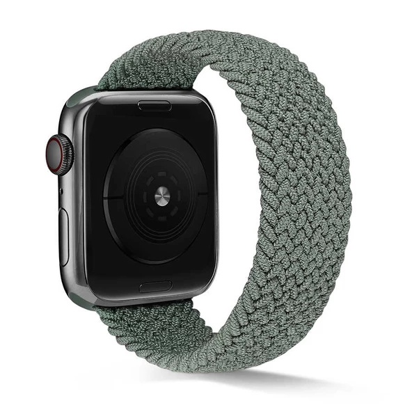 Apple Watch 44mm KRD-38 Hasır Örgü Dizayn Medium Kordon - 3
