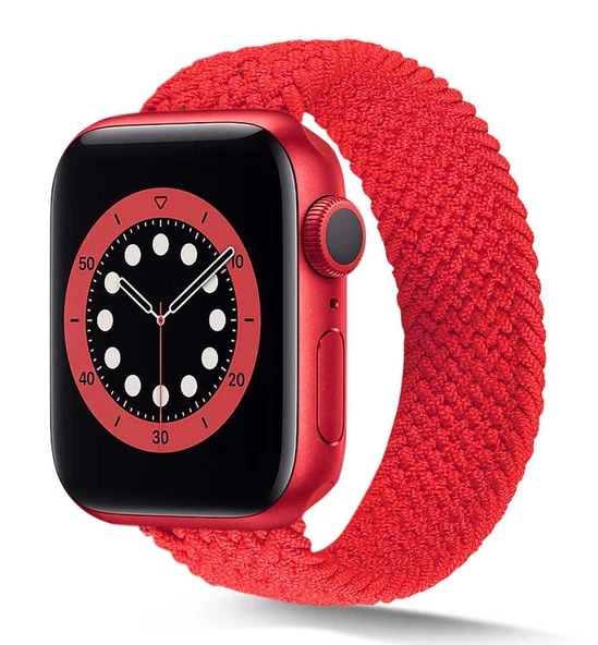 Apple Watch 42mm KRD-38 Hasır Örgü Dizayn Medium Kordon