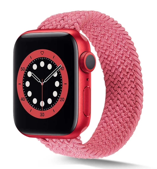 Apple Watch 38mm KRD-38 Hasır Örgü Dizayn Medium Kordon