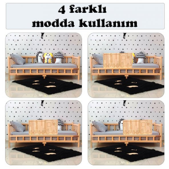 Markaawm Trenli Montessori Karyola Çocuk Yatak Bebek Beşiği - 2