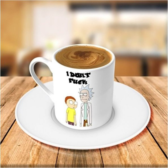 Rick And Morty Tasarım Baskılı Hediyelik Kahve Fincanı