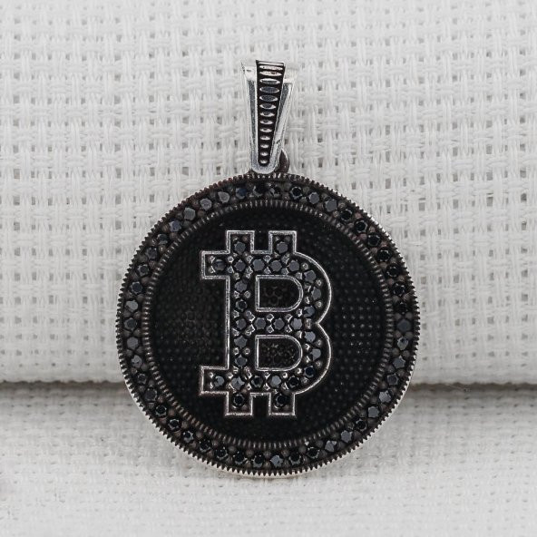 Bitcoin 925 Ayar Gümüş Kolye Ucu - 2