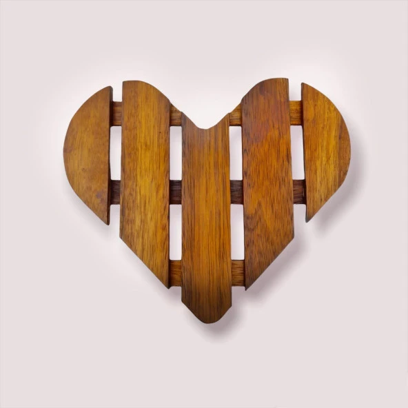 Kalp Yer Döşemesi 35 CM (10Lu Paket),Adım Ahşabı,Bahçe Ahşabı,Yürüme Ahşabı,Wooden Deck Heart - Resim 2