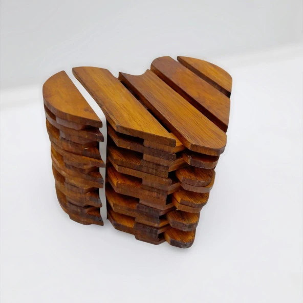 Kalp Yer Döşemesi 35 CM (10Lu Paket),Adım Ahşabı,Bahçe Ahşabı,Yürüme Ahşabı,Wooden Deck Heart - Resim 3