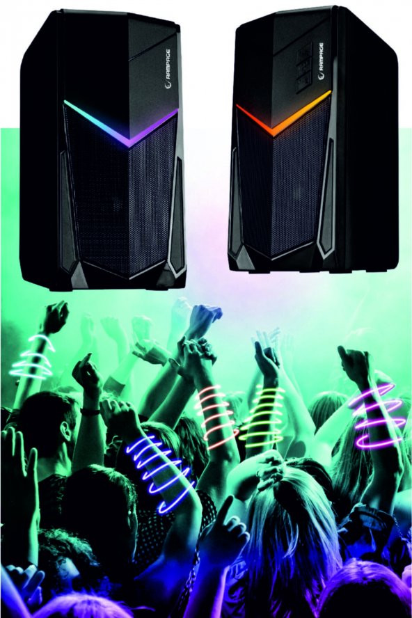 Rampage Bluetooth Fmli Rgb Işıklı Multimedia Gaming Oyuncu 2.0 Speaker