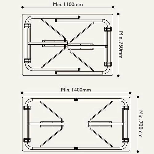 Katlanır Kamp Karavan Masa Ayağı - 4