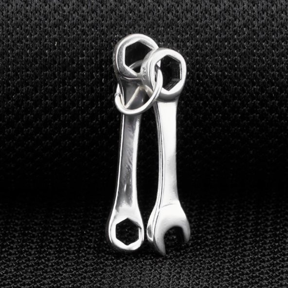 Tamir Anahtarı Tasarımlı 925 Ayar Gümüş Kolye Ucu - Resim 2