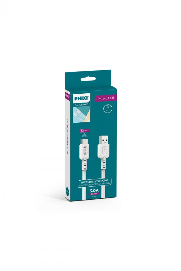 Phixi Basic  CB415T 3.0 Type-C  USB Kablo - 2