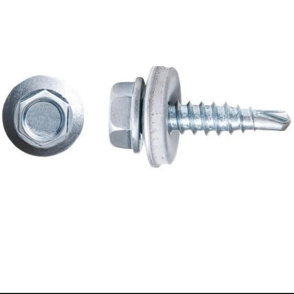 Trapez Vida 4.8x19 Pullu Çatı Vidası 100 adet Matkap Uçlu DIN7504K ürün görseli