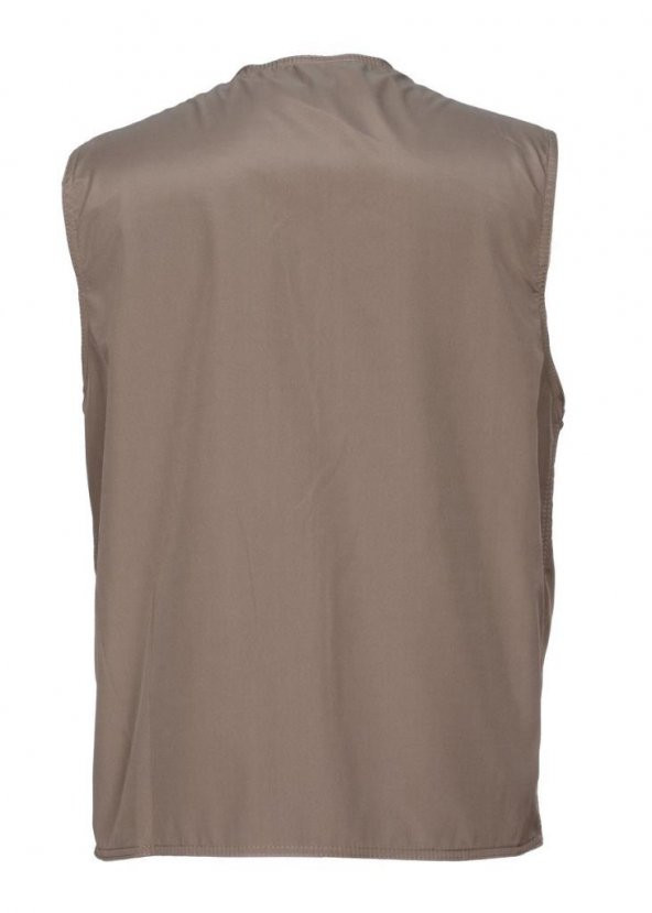 Battal Boy Yazlık Kumaş Avcı Yelek Kahve Renk - 2